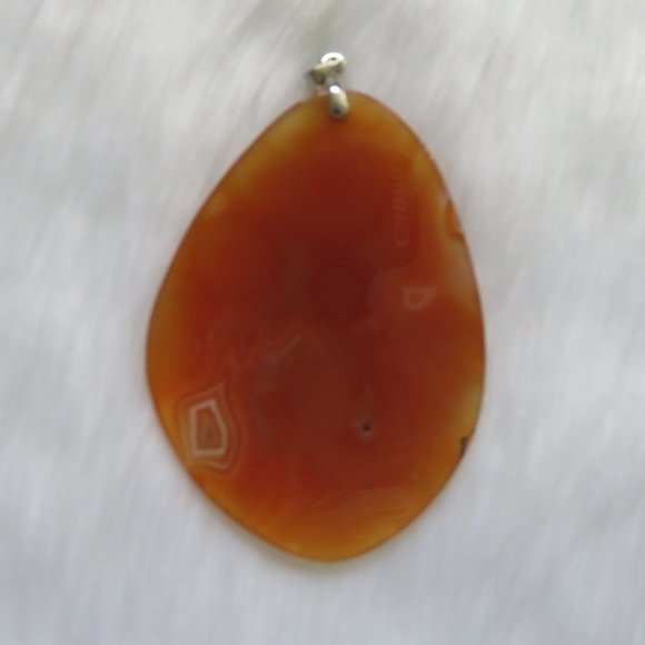 Orange Agate Tear Drop Pendant - Picture 2 of 4